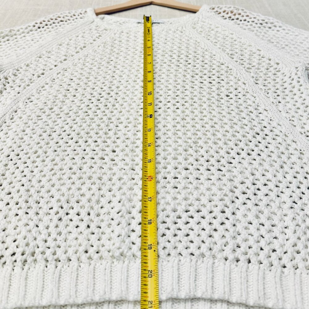 Foxcroft Open Knit Pullover Sweater – White - Size L - Picture 5 of 6